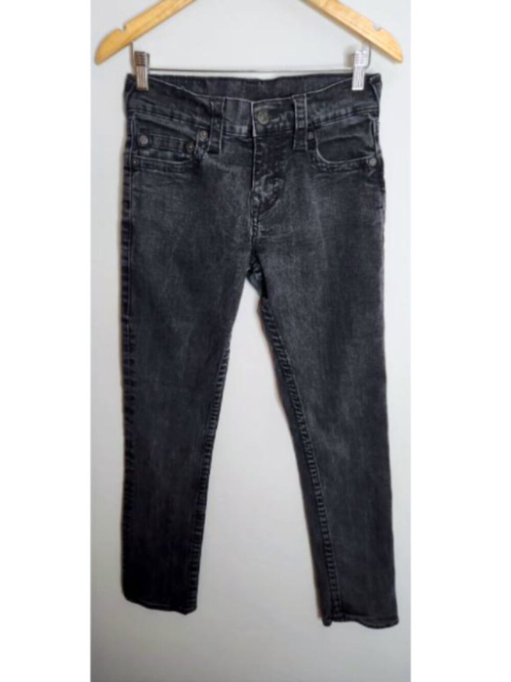 True Religion Geno Relaxed Slim Jeans Size 28 Black Stonewashed 28x30
